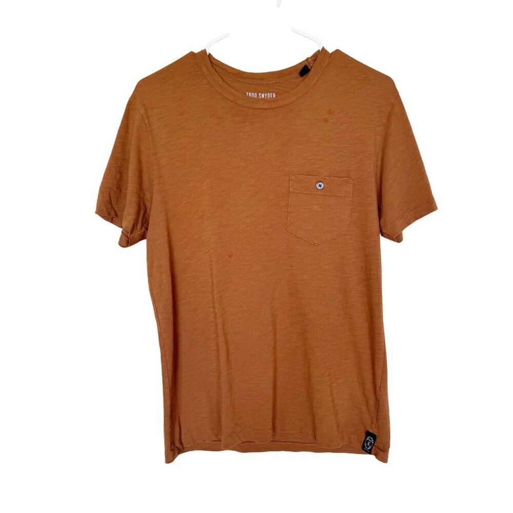 Todd Snyder Mens Brown Slub Jersey Pocket T-Shirt Size S Cotton